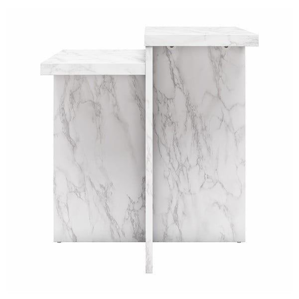 Bela mizica v marmornem dekorju 56x56 cm Brielle – CosmoLiving by Cosmopolitan-image-2