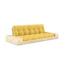 Rumena raztegljiva sedežna garnitura iz rebrastega žameta 244 cm Base – Karup Design