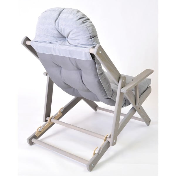 Siv zložljiv vrtni ležalnik iz masivnega lesa Borneo – Rojaplast-image-2