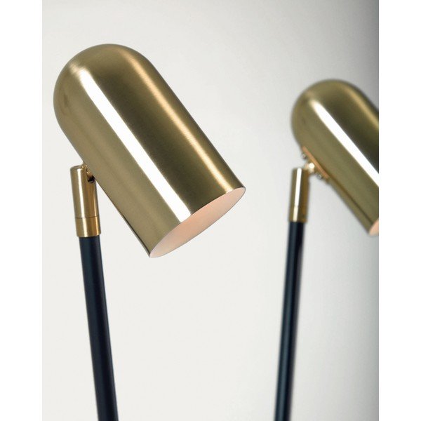 Črna/zlata stoječa svetilka s kovinskim senčilom (višina 152 cm) Clemence – Kave Home-image-4