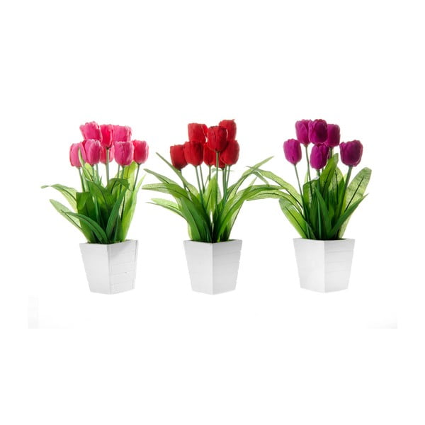 Komplet 3 cvetličnih okraskov Casa Selección Tulip