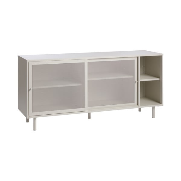 Siva kovinska komoda z drsnimi vrati 160x75x47 cm Veep – Unique Furniture-image-4
