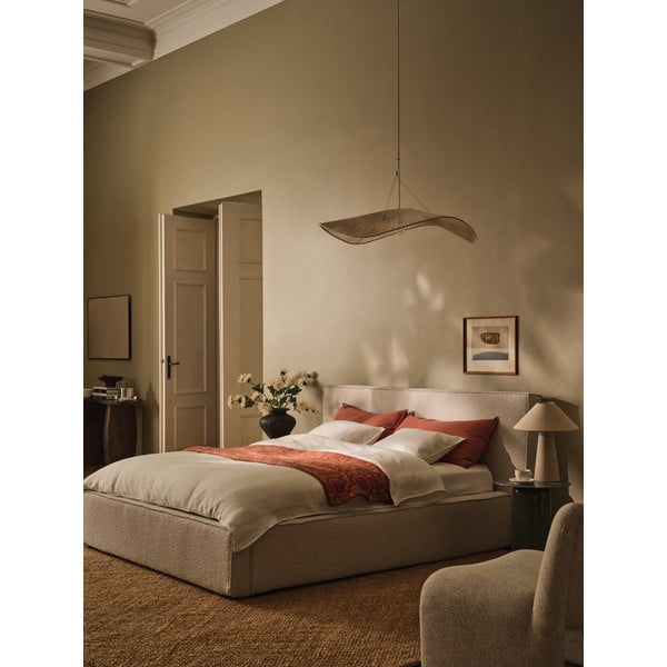 Kremno belo oblazinjeno vzglavje 249x100 cm Olivia – Micadoni -image-3