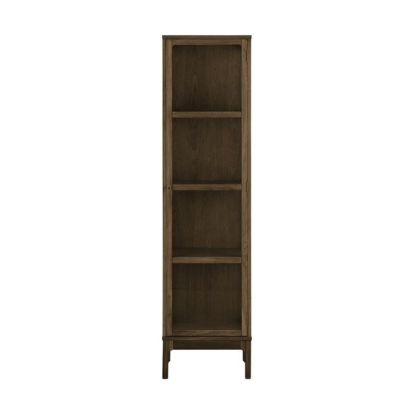 Temno rjava vitrina v hrastovem dekorju 47x180x40 cm Zamora – House Nordic-image-2