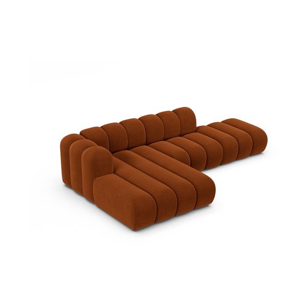 Oranžna kotna sedežna garnitura (levi kot) Lupine – Micadoni Home-image-2