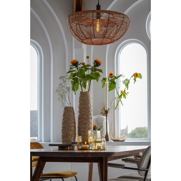 Stropna svetilka v naravni barvi s senčnikom iz ratana ø 50 cm Milan - Light & Living-image-2