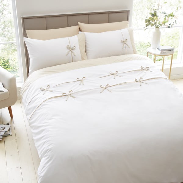 Bela posteljnina za zakonsko posteljo 200x200 cm Milo Bow – Catherine Lansfield
