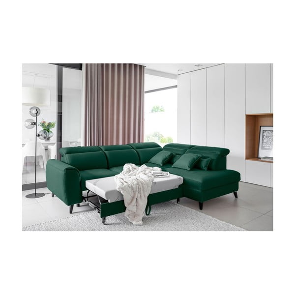 Zelena žametna raztegljiva/s prostorom za shranjevanje kotna sedežna garnitura (desni kot/v obliki črke L) Noble – ELTAP-image-4