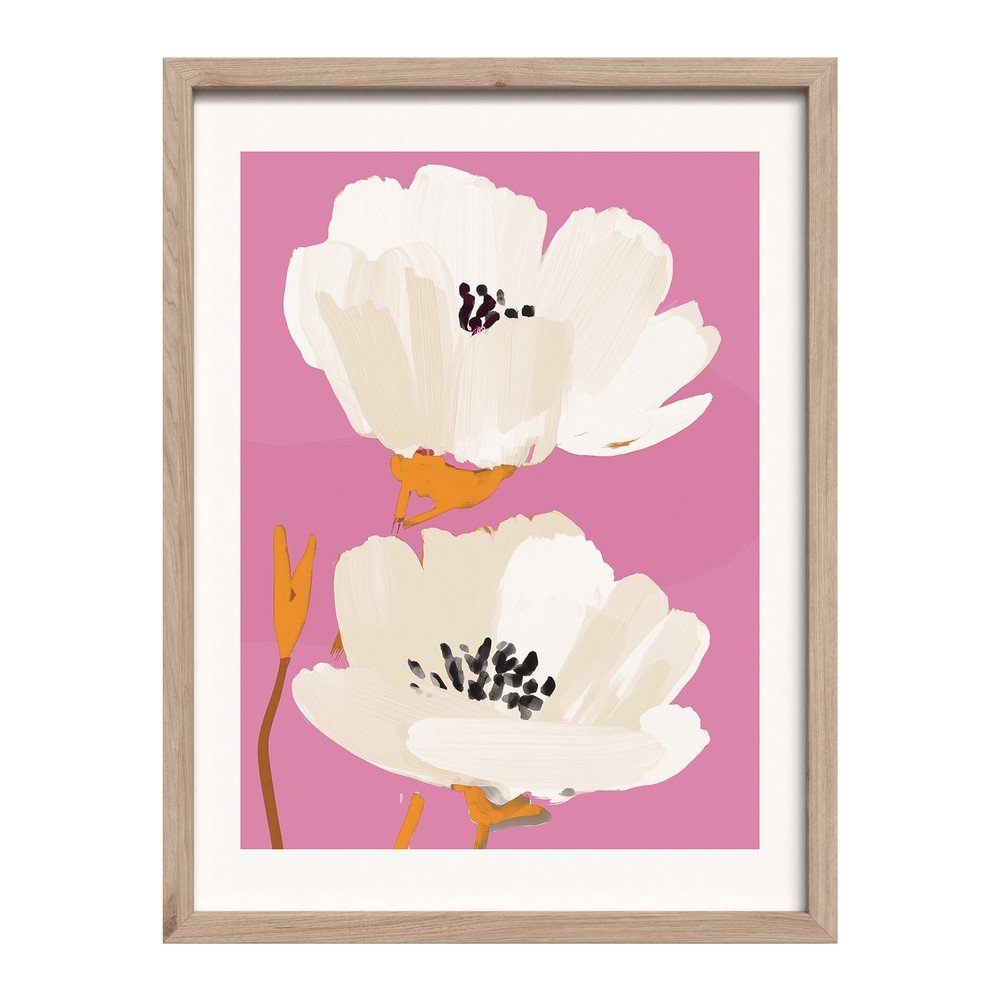 Tiskana slika z okvirjem 30x40 cm Peony Bloom
