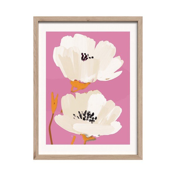 Tiskana slika z okvirjem 30x40 cm Peony Bloom – Styler