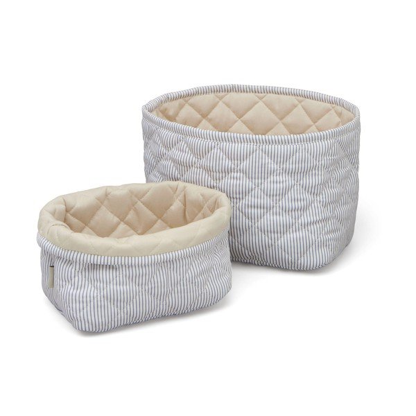 Svetlo modre tekstilne otroške škatle za shranjevanje v kompletu 2 ks Classic Stripes Blue, Praline – Cam Cam Copenhagen