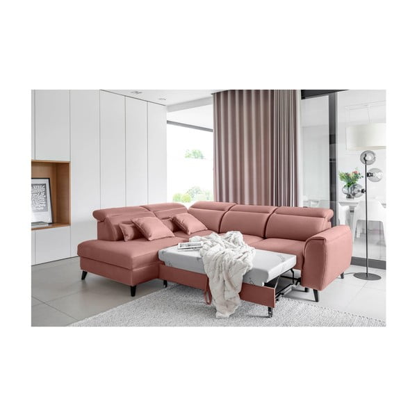 Rožnata žametna raztegljiva/s prostorom za shranjevanje kotna sedežna garnitura (levi kot/v obliki črke L) Noble – ELTAP-image-4