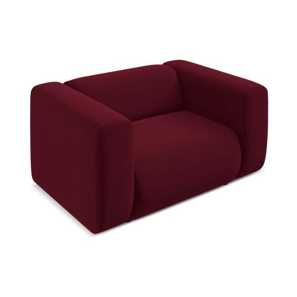 Bordo rdeč žameten fotelj Ekahi – Makamii-image-3