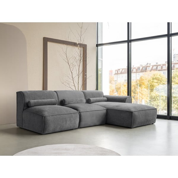 Siva kotna sedežna garnitura (desni kot) Flex Felix – Miuform-image-3