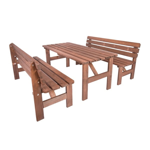 Rjava vrtna klop iz masivnega lesa Miriam – Rojaplast-image-3