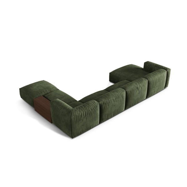 Zelena žametna kotna sedežna garnitura (desni kot/v obliki črke "U") Martina – Micadoni -image-2