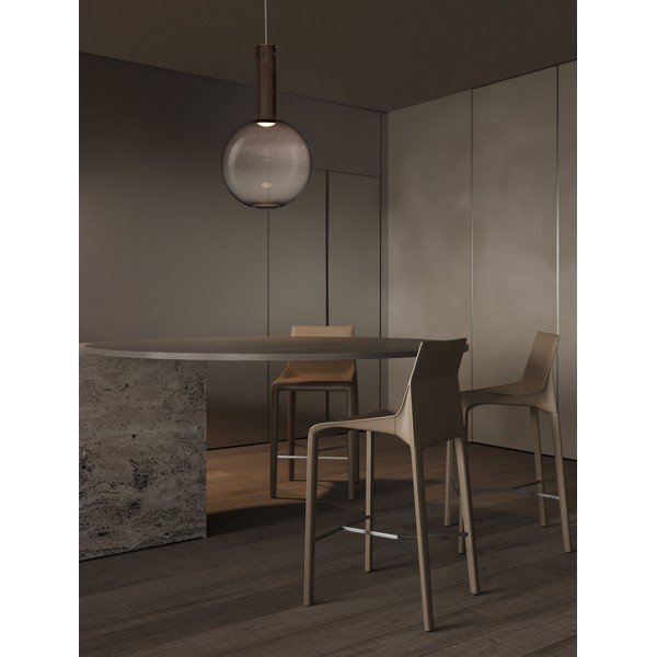 Rjava steklena LED zatemnitvena viseča svetilka ø 30 cm Nostos – Nova Luce-image-3
