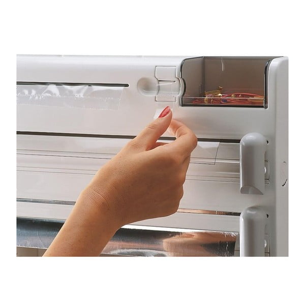 Belo plastično stensko držalo za kuhinjske brisače in folijo Parat – LEIFHEIT-image-3