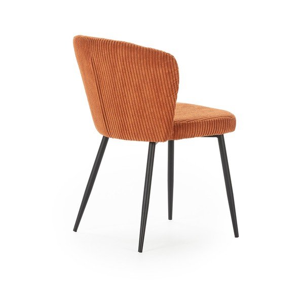 Oranžni jedilni stoli iz rebrastega žameta v kompletu 4 ks Megan – Marckeric-image-4