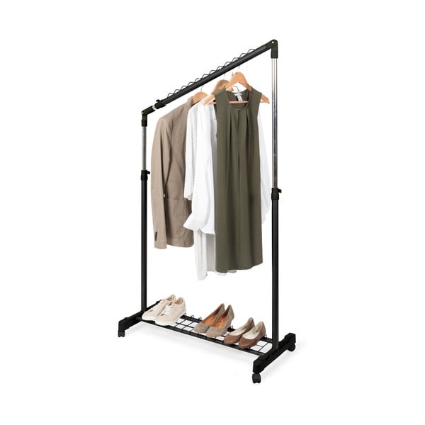 Črno kovinsko teleskopsko/na kolesih stojalo za oblačila Under Stairs – Compactor-image-2