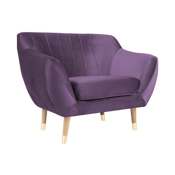 Vijoličen žameten fotelj Mazzini Sofas Benito-image-2