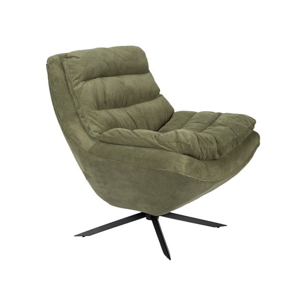 Zelen žameten fotelj Vince – Dutchbone