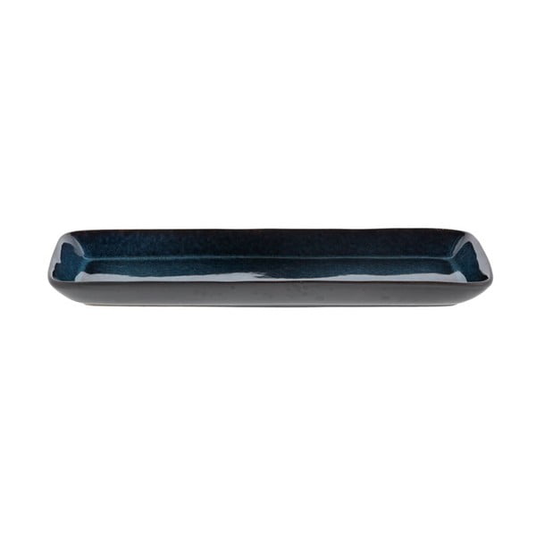 Črno-modri lončeni pladenj za serviranje Bitz, 38 x 14 cm