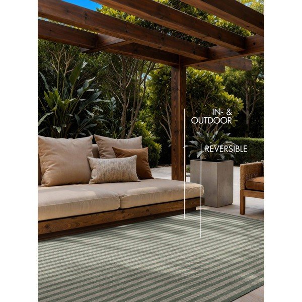 Zelena/kremno bela notranja in zunanja preproga 200x300 cm Haringey Linley – Ted Baker-image-4