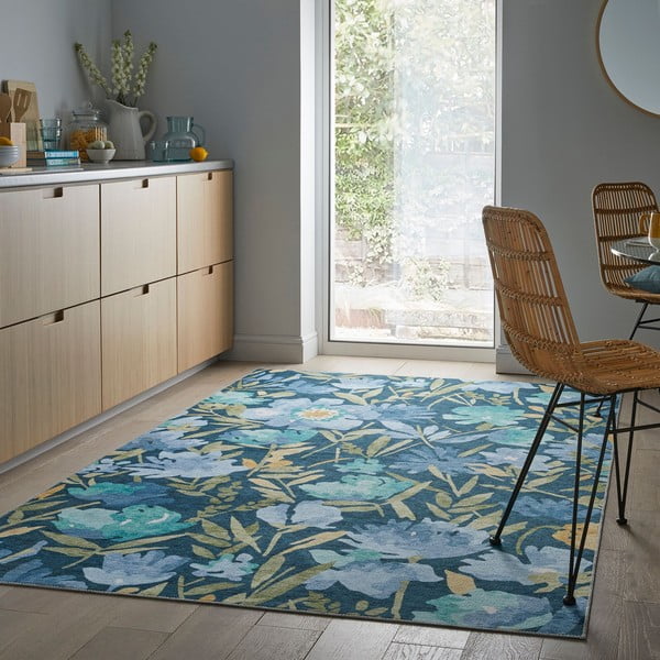 Modra pralna preproga 230x160 cm Alyssa - Flair Rugs-image-1