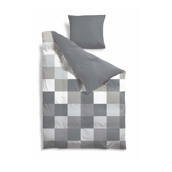 Podaljšano posteljno perilo Grey Pixel, 140x220 cm