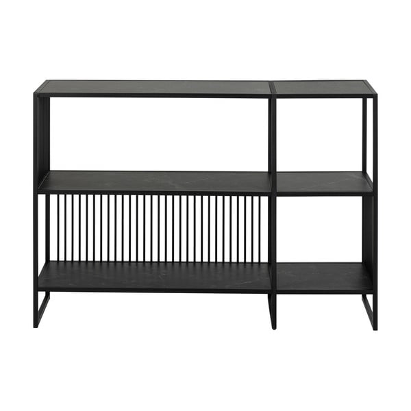 Črn regal v kamnitem dekorju 120x83 cm Strington – Actona