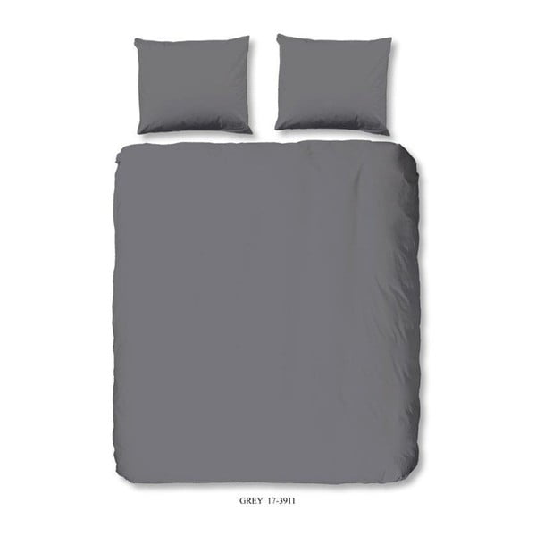 Temno siva bombažna posteljna rjuha Good Morning Basso Uni, 140 x 200 cm