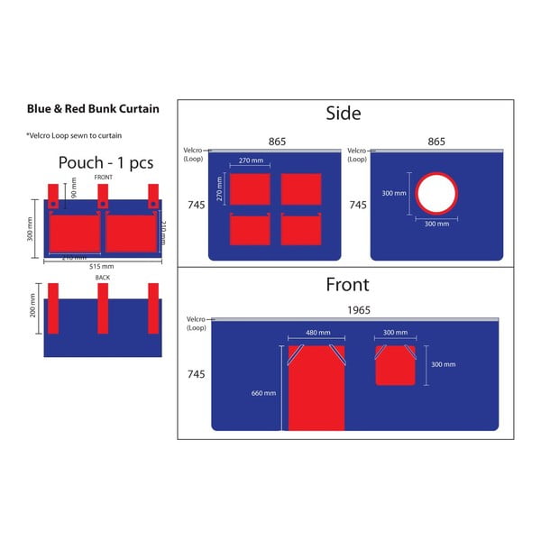 Otroške zavese v kompletu za posteljo 3 ks 195x75 cm Domino – Vipack-image-3