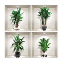 Komplet 4 3D stenskih nalepk Ambiance Exotic Palm Leaves
