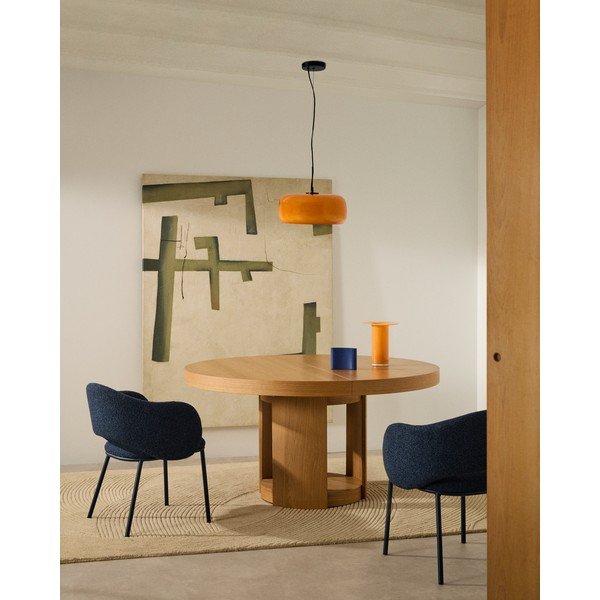 Oranžna LED viseča svetilka s steklenim senčilom ø 38 cm Reig – Kave Home-image-4