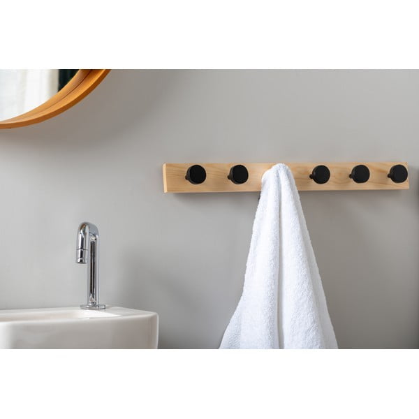 Črn stenski obešalnik iz masivnega bora  Knobs – PT LIVING-image-1