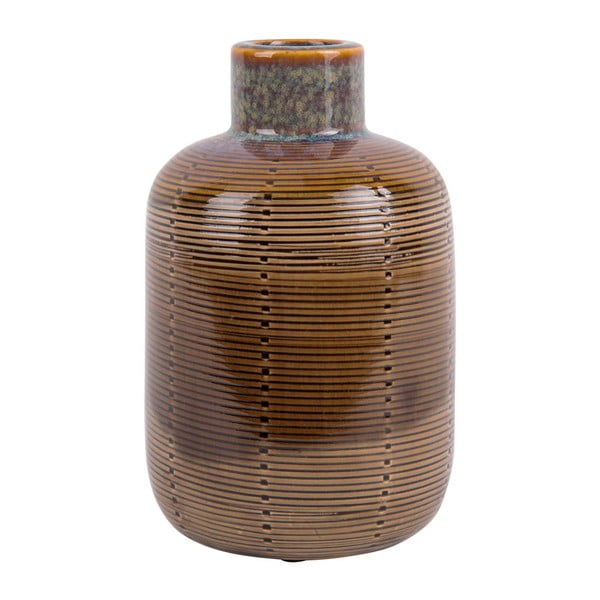 Rjava keramična vaza PT LIVING Bottle, višina 18,5 cm