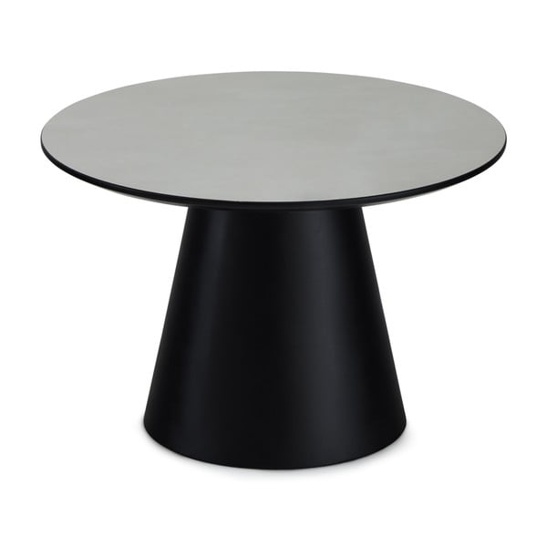 Črna/svetlo siva mizica z mizno ploščo v marmornem dekorju ø 60 cm Tango – Furnhouse