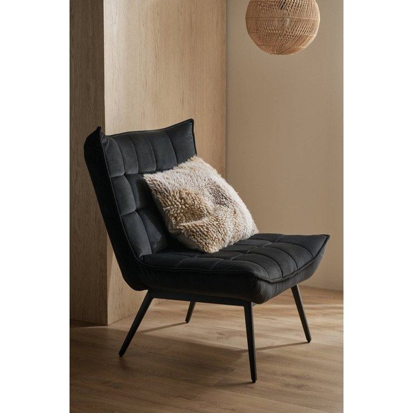 Črn žameten fotelj Legend – Ellos Home-image-1