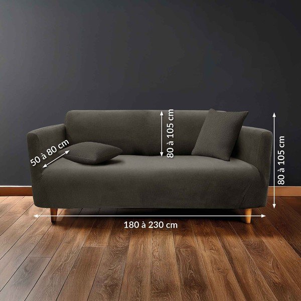 Antracitno siva raztegljiva prevleka za sedežno garnituro za trosed Sacha – douceur d'intérieur-image-2