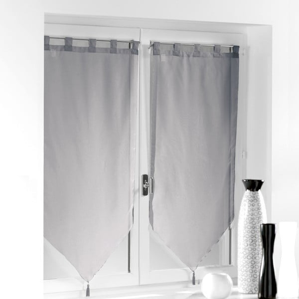 Sive prosojne zavese iz tančice v kompletu 2 ks 60x160 cm Voiline – douceur d'intérieur