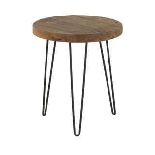 Dodatna miza s ploščo iz brestovega lesa Geese Camile , ⌀ 46 cm