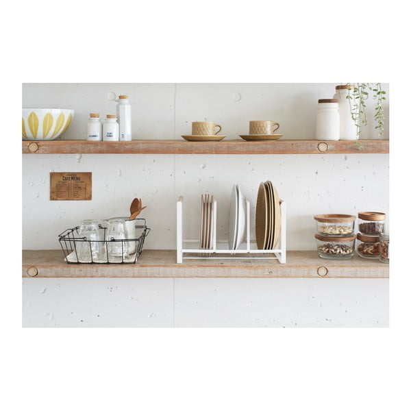 Belo stojalo za krožnike z detajli iz bukovega lesa YAMAZAKI Tosca-image-2