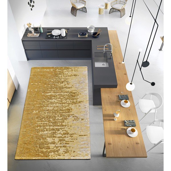 Oker rumen pralen tekač 55x190 cm Tamigi Oro – Floorita-image-1