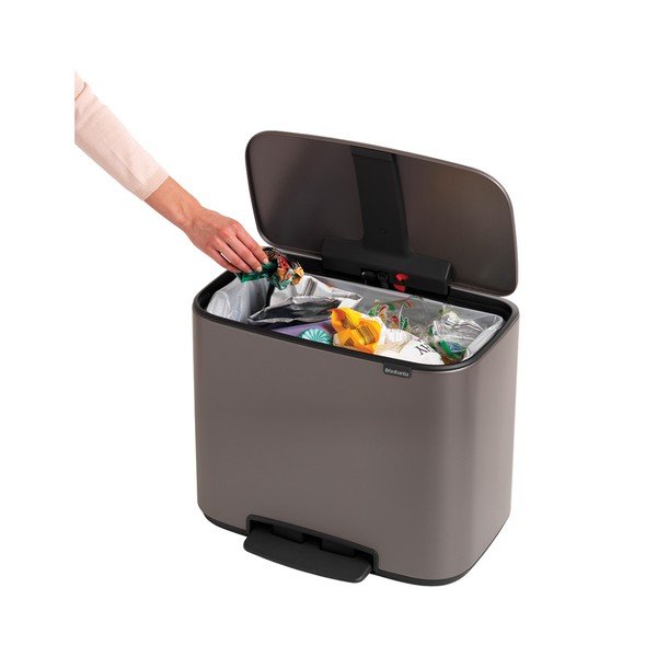 Siv jeklen koš za smeti s pedalom 36 l Bo – Brabantia-image-1