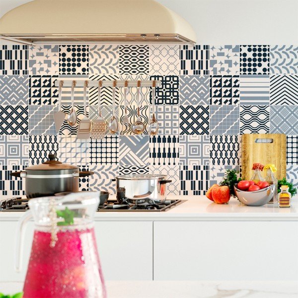 Komplet 24 stenskih nalepk Ambiance Wall Decal Scandinavian Tiles Kiev, 10 x 10 cm-image-1