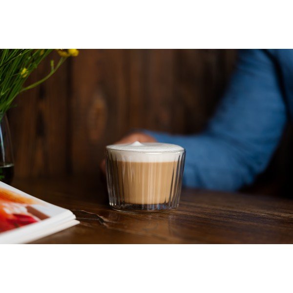 Steklene skodelice v kompletu za kapučino 2 ks 250 ml Livio Duo – Vialli Design-image-3