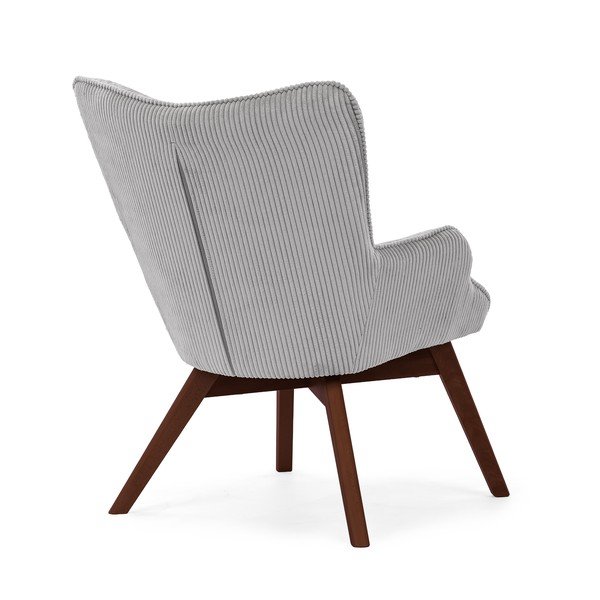 Siv fotelj iz rebrastega žameta Niko – Ropez-image-3