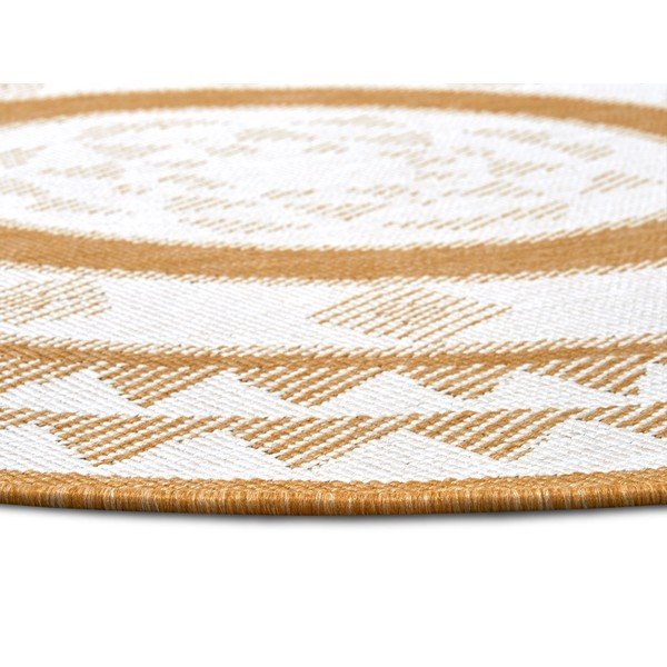 Oker/bela okrogla zunanja preproga ø 140 cm Jamaica – NORTHRUGS-image-3