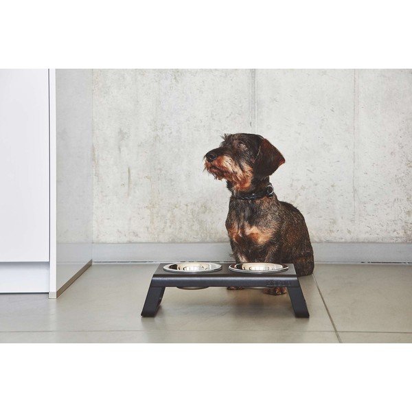 Kovinski komplet posod s podstavkom za pse Desco Grolive M – MiaCara-image-1